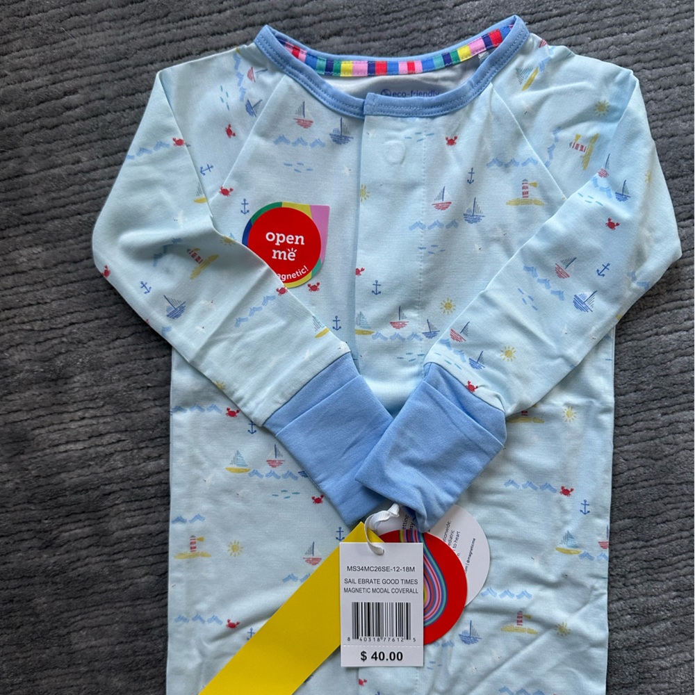 Magnetic Me Modal Convertible Coverall in Sailebrate Good Times 12-18m